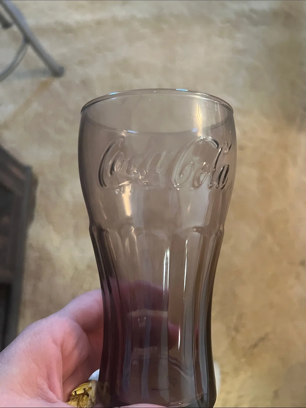 Purple Embossed Coca Cola Glass Tumblers - Set of 4